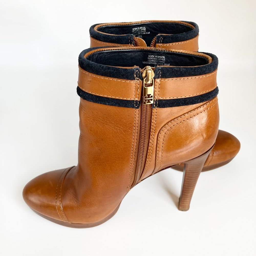 Tory Burch Tan Ankle Boots with Gold Buckle - Picture 10 of 16